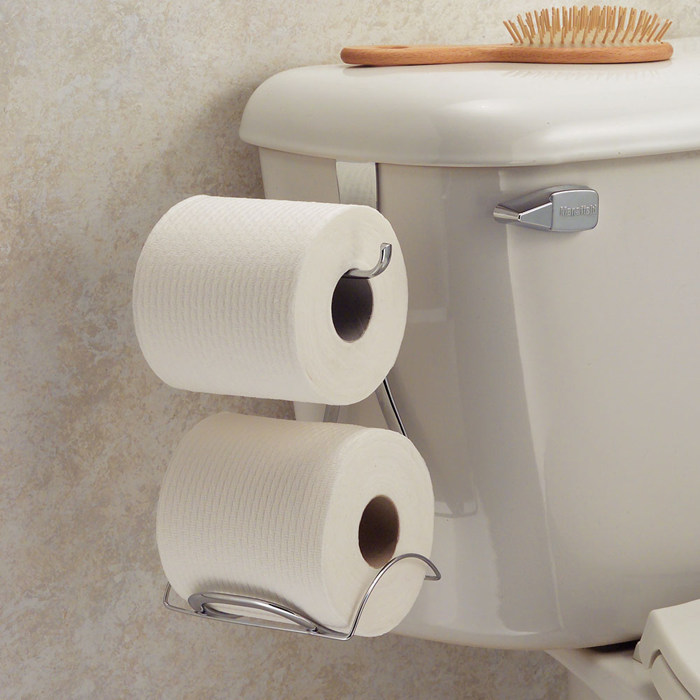 InterDesign | Axis Chrome Over Tank Toilet Roll Holder Plus InterDesign | Axis Chrome Over Tank Toilet Roll Holder Plus
