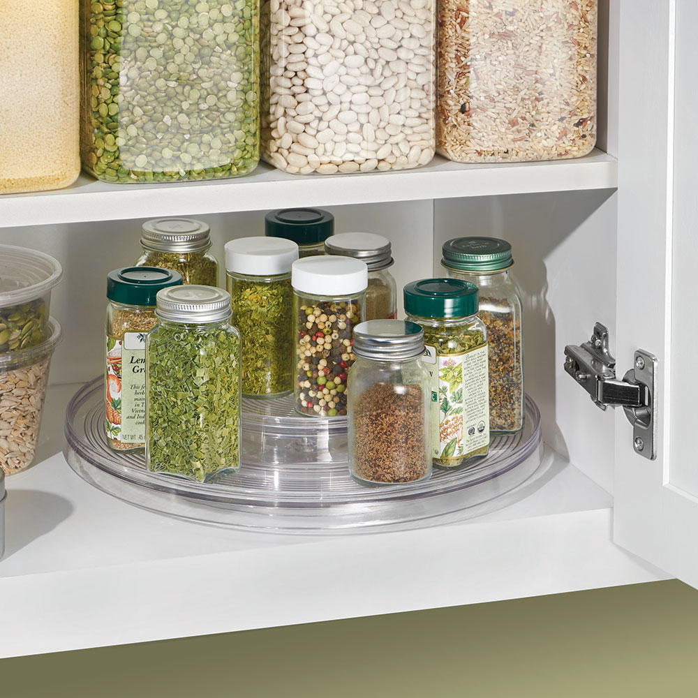 Clear InterDesign Linus Spice Carousel Large Herb Rack for Storing Spice Jars Plastic Clear InterDesign Linus Spice Carousel Large Herb Rack for Storing Spice Jars Plastic