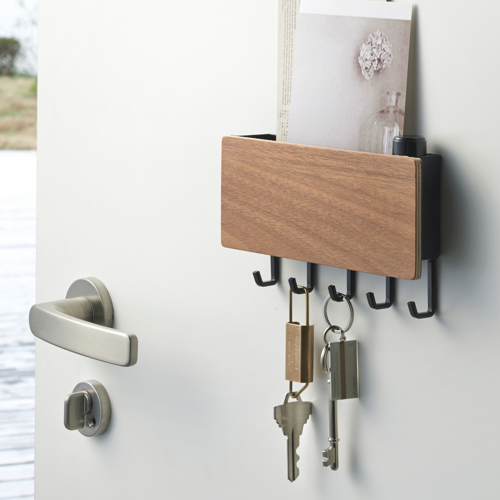 Yamazaki Rin Key Hook With Tray in Black homeArama