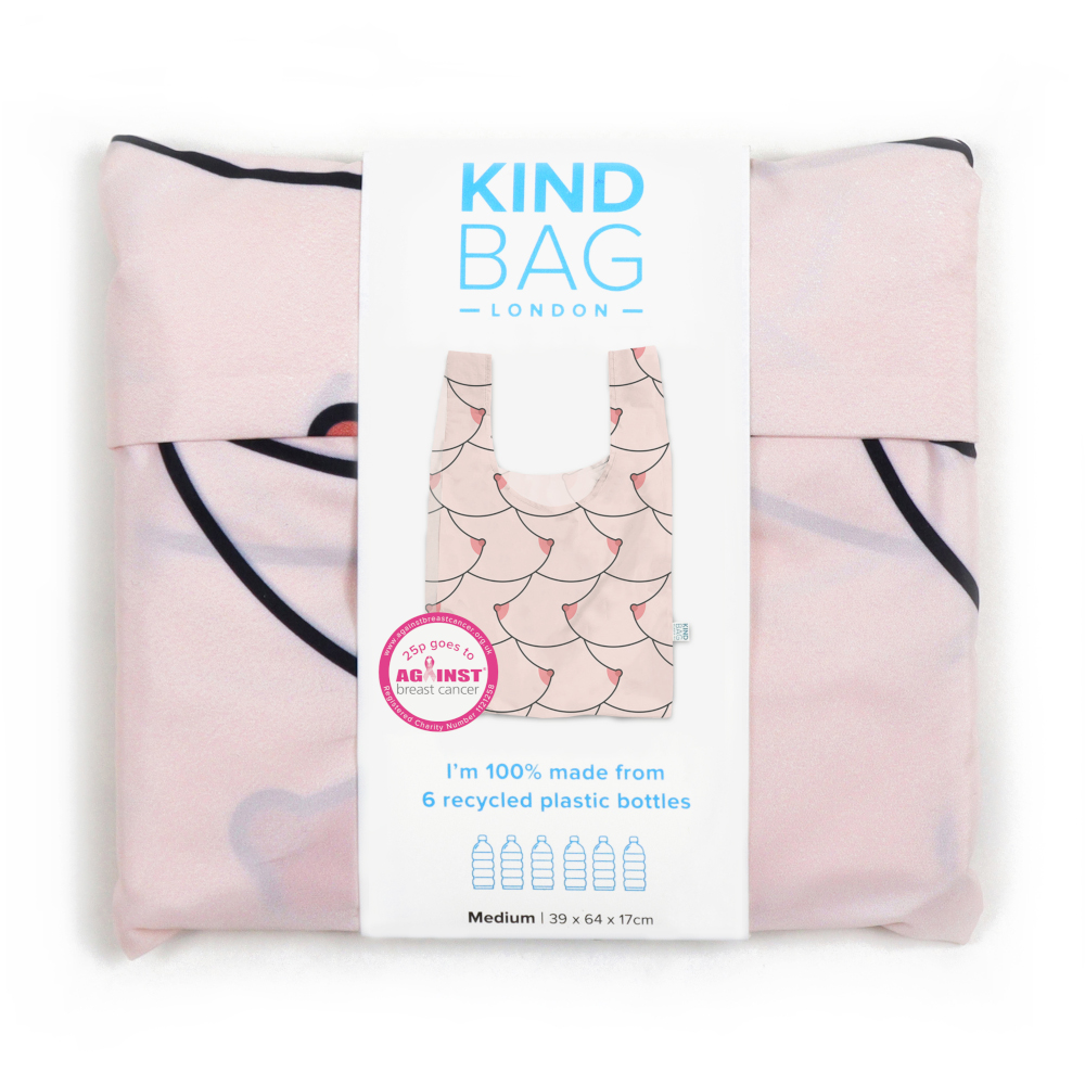 Kind Bag, Boobs, Reusable Planet Friendly Recycled Plastic Bottles Med