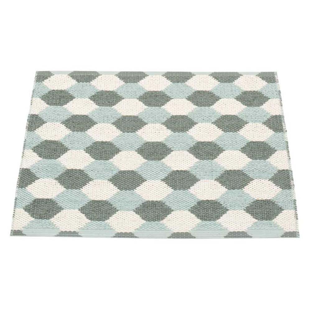 Pappelina Dana Design Washable Durable Small Hall, Door Mat, Shower Or Bath Rug 70x60cm Army, Pale Turquoise & Vanilla