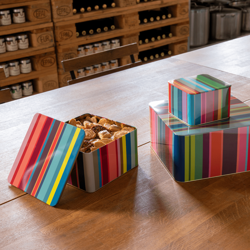 Remember Food Safe Storage Tin Boxes In A Set Of 3 Stripes
