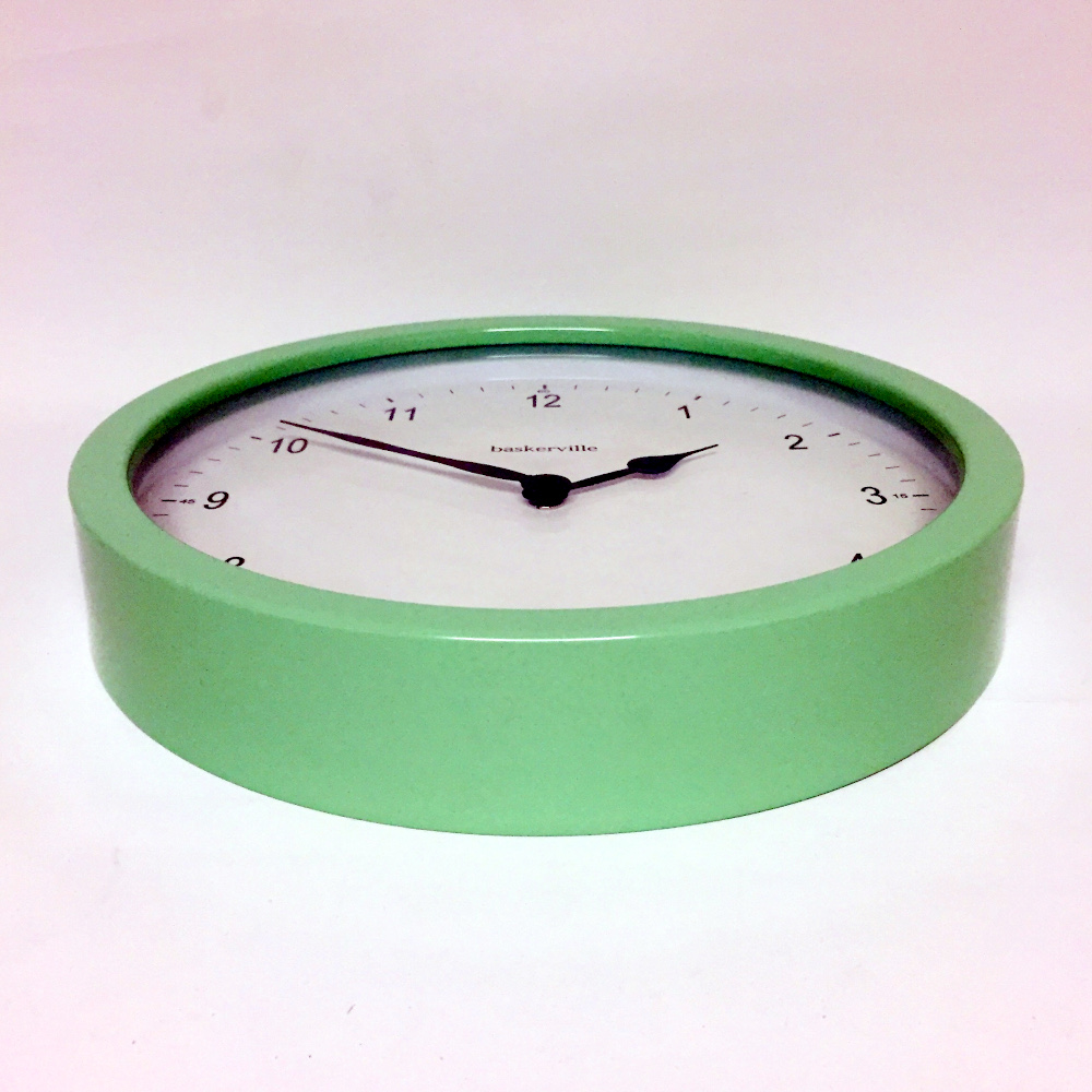 Baskerville Clock Kitchen Aluminium Green homeArama