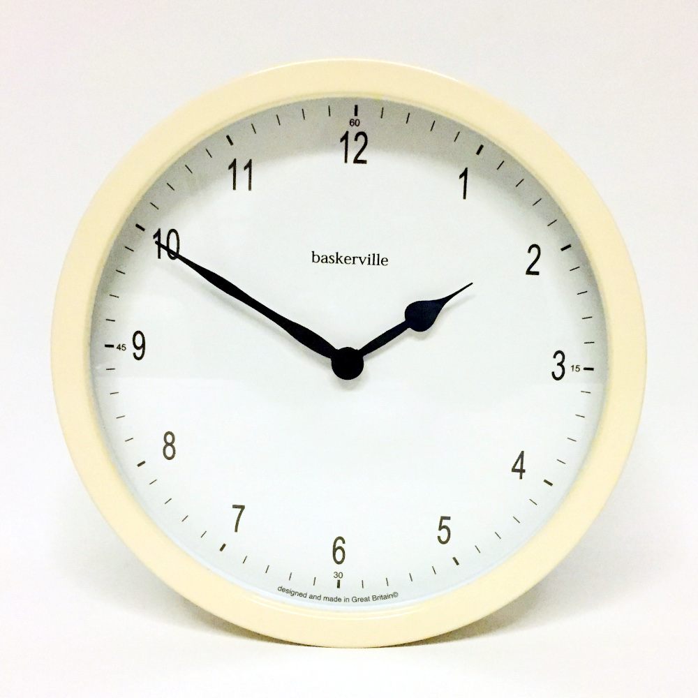 Baskerville Clock Kitchen Aluminium Cream homeArama