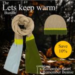 Remember Scarf & Beanie Greens