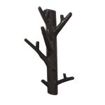 Bosign Branch Wall Hanger Medium Size In Solid Cast Iron Coated Black Brown - B291204