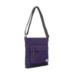Roka London Kennington B Cross Body Shoulder Bag Medium Recycled Repurposed Sustainable Nylon In Mulberry - RKKEBO28