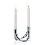 Philippi Candle Holder Bow Design 2 Pieces Set Nickel Mirror Polished Finish With Magnets - PH123125