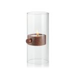 Philippi Tealight Holder Lift Design Glass Walnut Wood With Magnetic Connections Maxi Size - PH129015