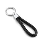 Philippi Keyring Sergio Design Nickel Mirror Polished With Black Leather Braided Strap - PH160001