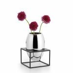 Philippi Vase Solero Design With Stand Nickel Mirrorpolished Steel Powdercoated Finish Large Size - PH240026