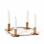 Philippi La Serena Advent Candle Wreath 2 in 1 Style In Stainless Steel Gold Plated - PH105038