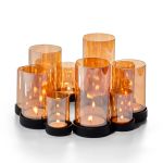 Philippi Candle Holder Bello Horizonte Design With Glass Tubes And Iron Base Large Size - PH119005
