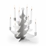 Philippi Grenoble Christmas Tree For Small Candles In Polished Stainless Steel - PH235009