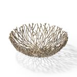 Philippi Bowl In Coral Design In Aluminium With Brass Antique Finish - PH300129