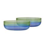 Remember Bowls In Borosilicate Glass In A Set Of 2 Ocean Colour - RESL48