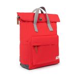 Roka London Canfield B Backpack Rucksack Medium Recycled Repurposed Sustainable Nylon In Chilli Oil - RKCAB103