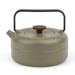Bredemeijer Teapot Cast Iron Henan Design 0.75L In Khaki With Stainless Steel Fine Mesh Filter - BR153215