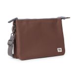 Roka London Carnaby XL Cross Body Shoulder Bag Recycled Repurposed Sustainable Canvas In Coco - RKCAXL027