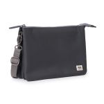 Roka London Carnaby XL Cross Body Shoulder Bag Recycled Repurposed Sustainable Canvas In Faded Black - RKCAXL029