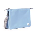 Roka London Carnaby XL Cross Body Shoulder Bag Recycled Repurposed Sustainable Canvas In Retro Blue - RKCAXL031