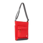 Roka London Kennington B Cross Body Shoulder Bag Medium Recycled Repurposed Sustainable Nylon In Chilli Oil - RKKEBO39