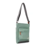 Roka London Kennington B Cross Body Shoulder Bag Medium Recycled Repurposed Sustainable Nylon In Frost - RKKEBO42