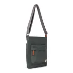 Roka London Kennington B Cross Body Shoulder Bag Medium Recycled Repurposed Sustainable Nylon In Thyme - RKKEBO45