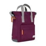 Roka London Bantry B Backpack Rucksack Small Recycled Repurposed Sustainable Nylon In Royal Burgundy - RKBAB107