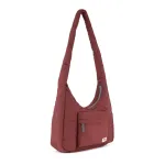 Roka London Belsize Crossbody Shoulder Bag Medium Recycled Repurposed Sustainable Taslon In Bordeaux - RKBZM002