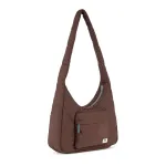 Roka London Belsize Crossbody Shoulder Bag Medium Recycled Repurposed Sustainable Taslon In Chocolate - RKBZM003
