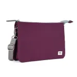 Roka London Carnaby XL Cross Body Shoulder Bag Recycled Repurposed Sustainable Canvas In Cherry Lacquer - RKCAXL026