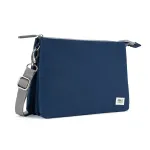Roka London Carnaby XL Cross Body Shoulder Bag Recycled Repurposed Sustainable Canvas In Crisp Blue - RKCAXL028