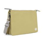 Roka London Carnaby XL Cross Body Shoulder Bag Recycled Repurposed Sustainable Canvas In Khaki - RKCAXL037
