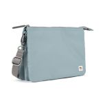 Roka London Carnaby XL Cross Body Shoulder Bag Recycled Repurposed Sustainable Canvas In London Fog - RKCAXL039