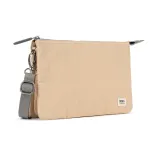 Roka London Carnaby XL Cross Body Shoulder Bag Recycled Repurposed Sustainable Taslon In Biscotti - RKCAXL048