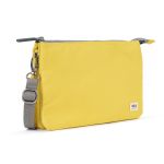 Roka London Carnaby XL Cross Body Shoulder Bag Recycled Repurposed Sustainable Canvas In Lemonade - RKCAXL038