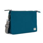 Roka London Carnaby XL Cross Body Shoulder Bag Recycled Repurposed Sustainable Canvas In Sapphire - RKCAXL043