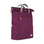 Roka London Finchley A Backpack Rucksack Large Recycled Repurposed Sustainable Canvas In Cherry Lacquer - RKFIA027