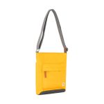 Roka London Kennington B Cross Body Shoulder Bag Medium Recycled Repurposed Sustainable Nylon In Saffron - RKKEBO56