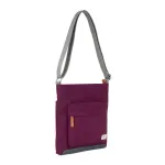 Roka London Kennington B Cross Body Shoulder Bag Medium Recycled Repurposed Sustainable Nylon In Royal Burgundy - RKKEBO44