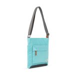 Roka London Kennington B Cross Body Shoulder Bag Medium Recycled Repurposed Sustainable Nylon In Aquatic Awe - RKKEBO46