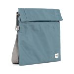Roka London Stratford Cross Body Shoulder Bag Small Recycled Repurposed Sustainable Nylon In Airforce - RKSTS009