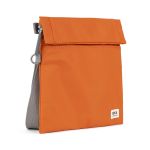 Roka London Stratford Cross Body Shoulder Bag Small Recycled Repurposed Sustainable Nylon In Burnt Orange - RKSTS013