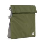 Roka London Stratford Cross Body Shoulder Bag Small Recycled Repurposed Sustainable Nylon In Military - RKSTS025