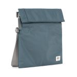 Roka London Stratford Cross Body Shoulder Bag Small Recycled Repurposed Sustainable Nylon In Smoke - RKSTS031