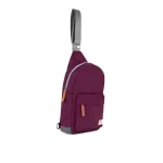 Roka London Willesden B Cross Body Shoulder Scooter Bag Large Recycled Repurposed Sustainable Nylon In Royal Burgundy - RKWIB064