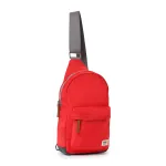 Roka London Willesden B Cross Body Shoulder Scooter Bag Large Recycled Repurposed Sustainable Nylon In Chilli Oil - RKWIB058