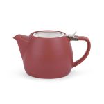 Bredemeijer Teapot Rens Design 700ml In Fine Porcelain With Stainless Steel Lid & Filter In Warm Red Stackable - BR147094