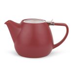 Bredemeijer Teapot Rens Design 1100ml In Fine Porcelain With Stainless Steel Lid & Filter In Warm Red Stackable - BR147097